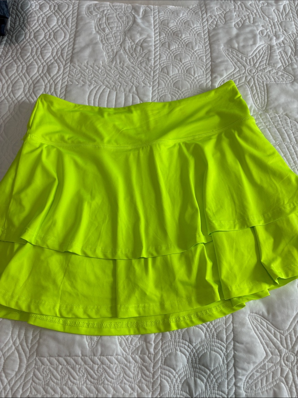 Gradual Neon Yellow Layered Women's Skort